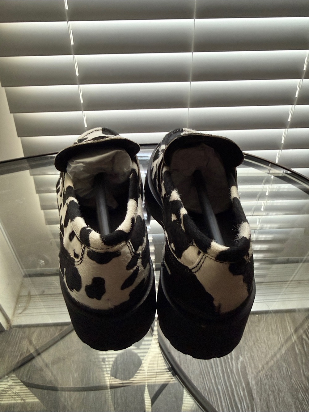 NWT Steve Madden Layken Cow Print Chunky Heel Loafers - Picture 4 of 6